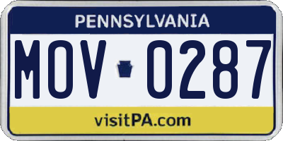 PA license plate MOV0287