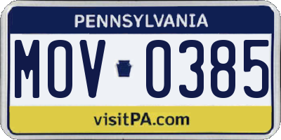 PA license plate MOV0385