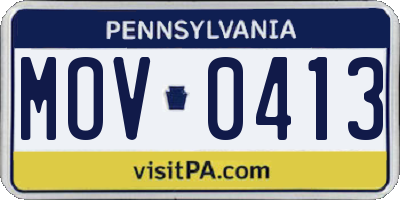 PA license plate MOV0413