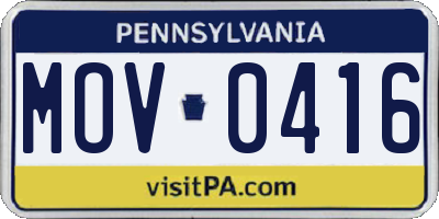 PA license plate MOV0416