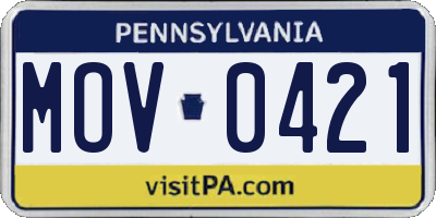 PA license plate MOV0421