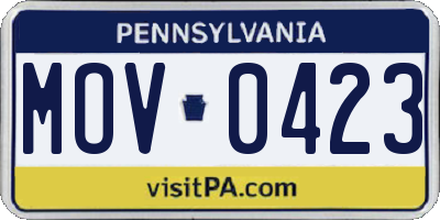 PA license plate MOV0423