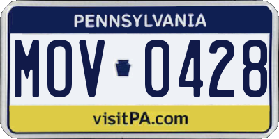 PA license plate MOV0428