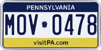 PA license plate MOV0478