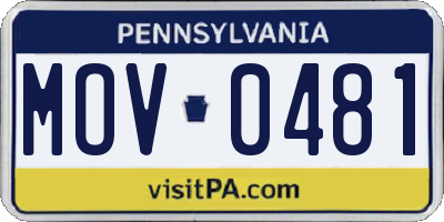 PA license plate MOV0481