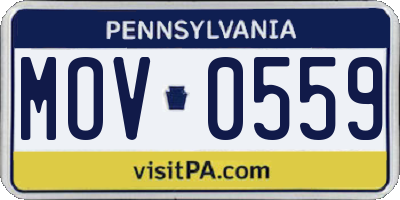 PA license plate MOV0559