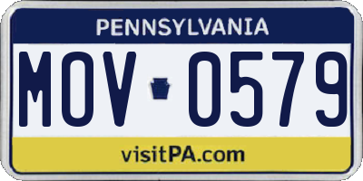 PA license plate MOV0579