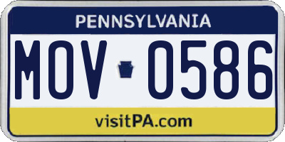 PA license plate MOV0586