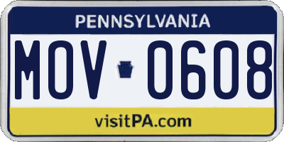PA license plate MOV0608