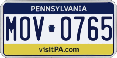 PA license plate MOV0765