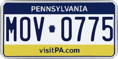 PA license plate MOV0775