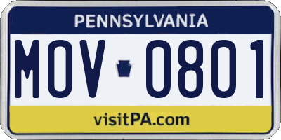 PA license plate MOV0801