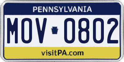 PA license plate MOV0802