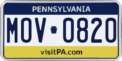 PA license plate MOV0820