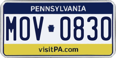 PA license plate MOV0830