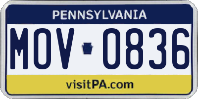 PA license plate MOV0836