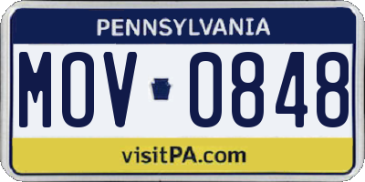 PA license plate MOV0848
