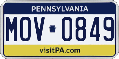 PA license plate MOV0849