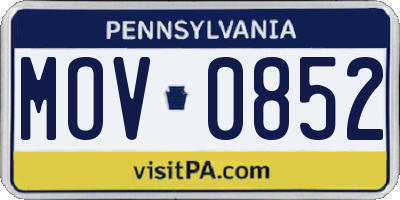 PA license plate MOV0852