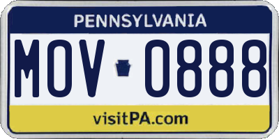 PA license plate MOV0888