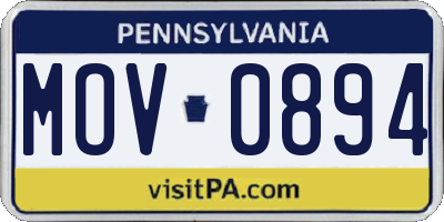 PA license plate MOV0894