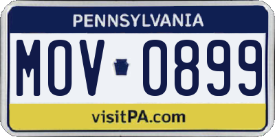 PA license plate MOV0899