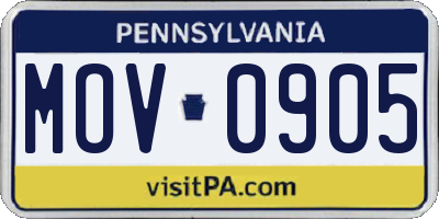 PA license plate MOV0905