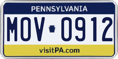 PA license plate MOV0912