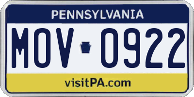 PA license plate MOV0922