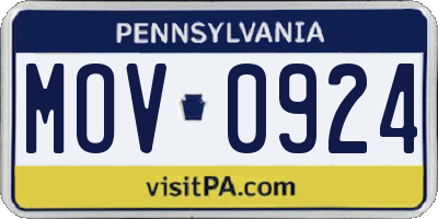 PA license plate MOV0924