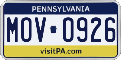 PA license plate MOV0926