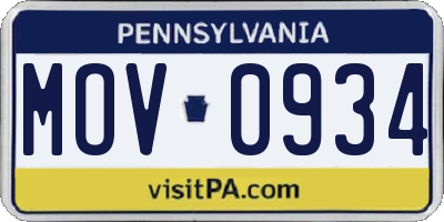 PA license plate MOV0934