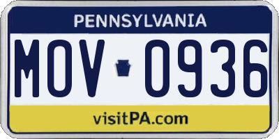PA license plate MOV0936