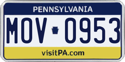 PA license plate MOV0953