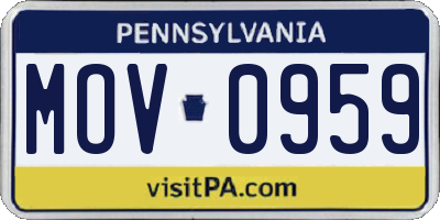 PA license plate MOV0959
