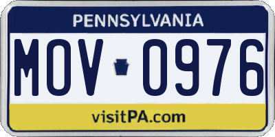 PA license plate MOV0976