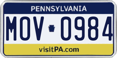 PA license plate MOV0984