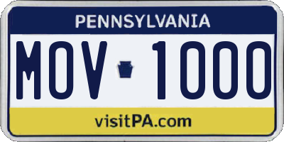 PA license plate MOV1000