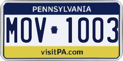 PA license plate MOV1003