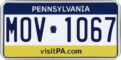 PA license plate MOV1067