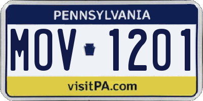 PA license plate MOV1201