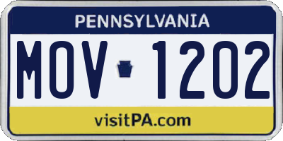 PA license plate MOV1202