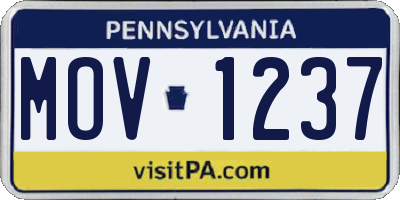 PA license plate MOV1237