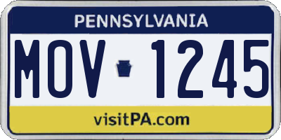 PA license plate MOV1245