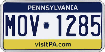 PA license plate MOV1285