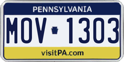 PA license plate MOV1303