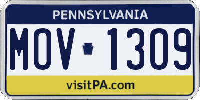 PA license plate MOV1309