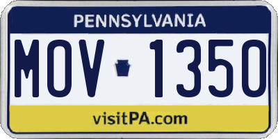 PA license plate MOV1350