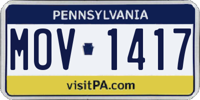 PA license plate MOV1417