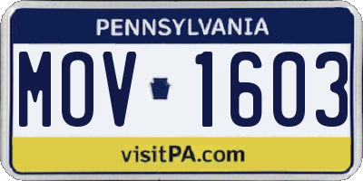 PA license plate MOV1603